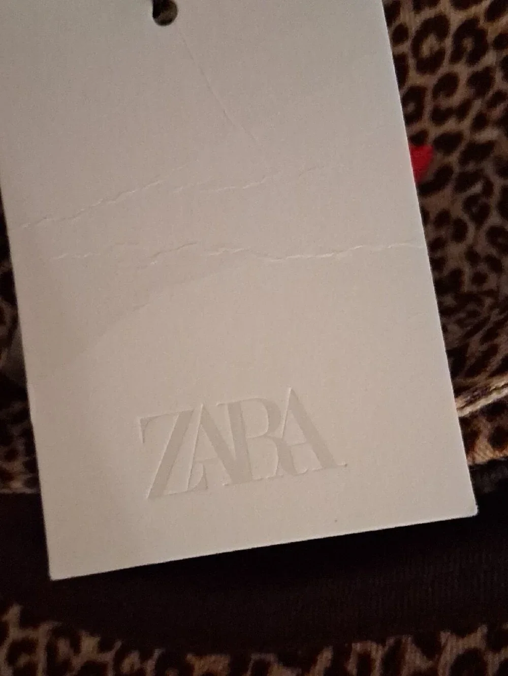 NWT - Zara Leopard Print Baseball Cap with Red Heart Accents